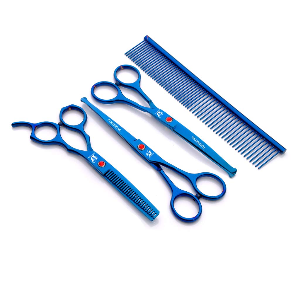 4,5-6,5 Pollici Pet Grooming Forbici Kit, Professionale in Acciaio Inox Cesoie Governare Dell'animale Domestico Haircut Insieme di Attrezzi, di Sicurezza Punta Tonda