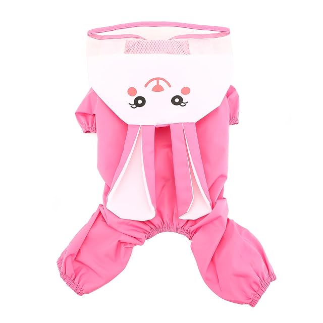 Foto 4 de 7 de ZUNEA Chubasquero para Perros Pequeños Impermeable con Capucha Ropa con Forro Malla Divertido Conejo Rana…