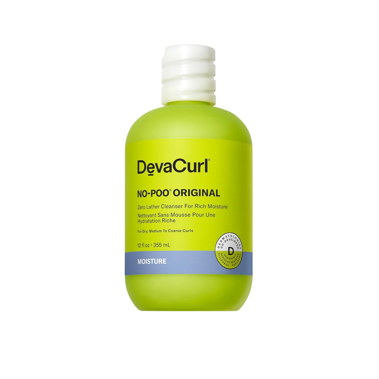 DevaCurl No-Poo Original Non-Lathering Cleanser for Rich Moisture | Non-Stripping | Hydrates Curls | All Curl Types
