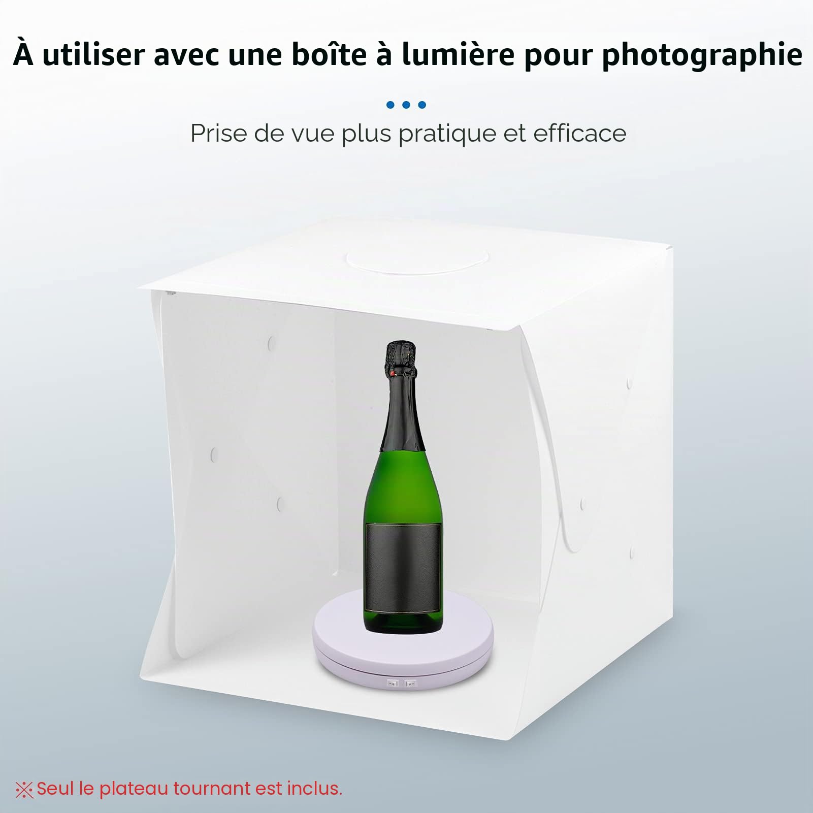 Andoer Platine tournante de Photographie motorisée électrique à 360 degrés Affichage Rotatif avec lumière LED pour l'affichage de Montre de Bijoux de Prise de Vue de Produit