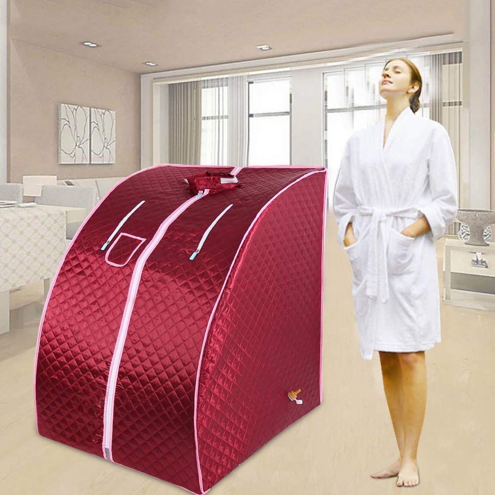 Sauna Cabina Pieghevole Portatile 1,8L 98x80x70 cm con Telecomando Timer Vapore