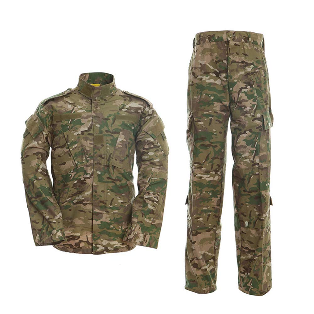 Men's Tactical Suit Camouflage Combat Jacket Shirt & Trousers Uniform Airsoft Clothing War Game Army Military Paintball BDU Hunting Shooting Camo Gear