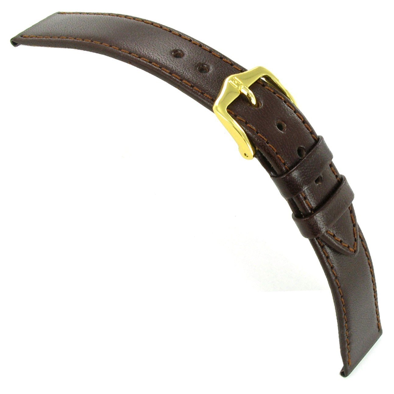 Milano 16mm Hirsch Osiris Genuine Leather Lightly Padded Ladies Brown Watch Band Strap