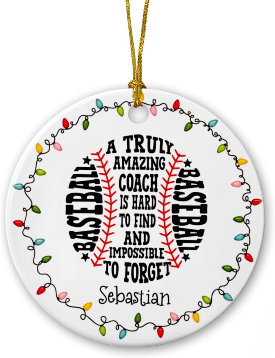 Personalized Baseball Coach Christmas Ornament, A Truly