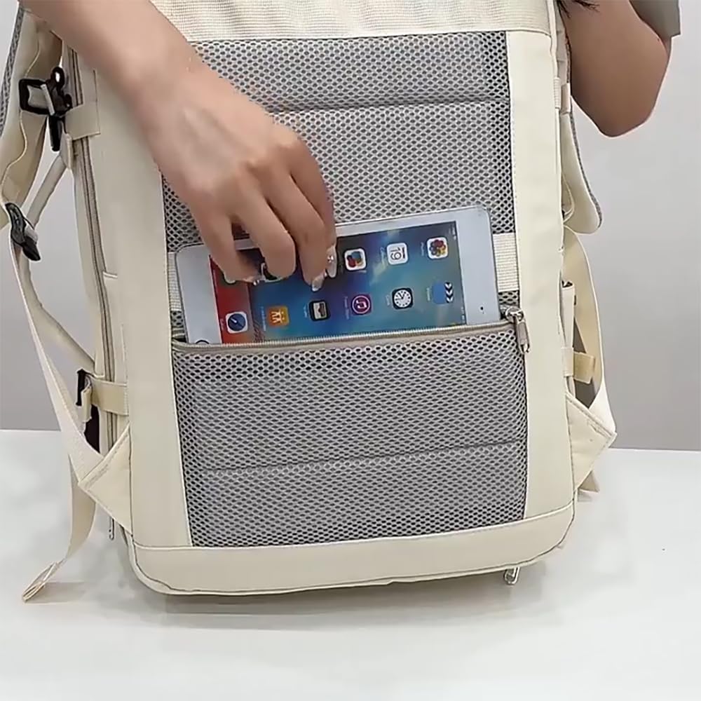 Mochila de viaje cabina 26L (31x18x46 cm), impermeable con tejido Oxford, orificio de carga USB y bolsillo antirrobo. Ideal como equipaje de mano en avión.
