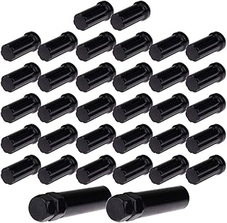 cciyu Set of 32 Black 7 Spline Chrome Wheel Lug Nuts + 2 Keys for Dodge Ram 1500/ Ram 2500/ Ram 2500 Van/Ram 3500 1994-2010 9/16" Drive Close End 2" Tall