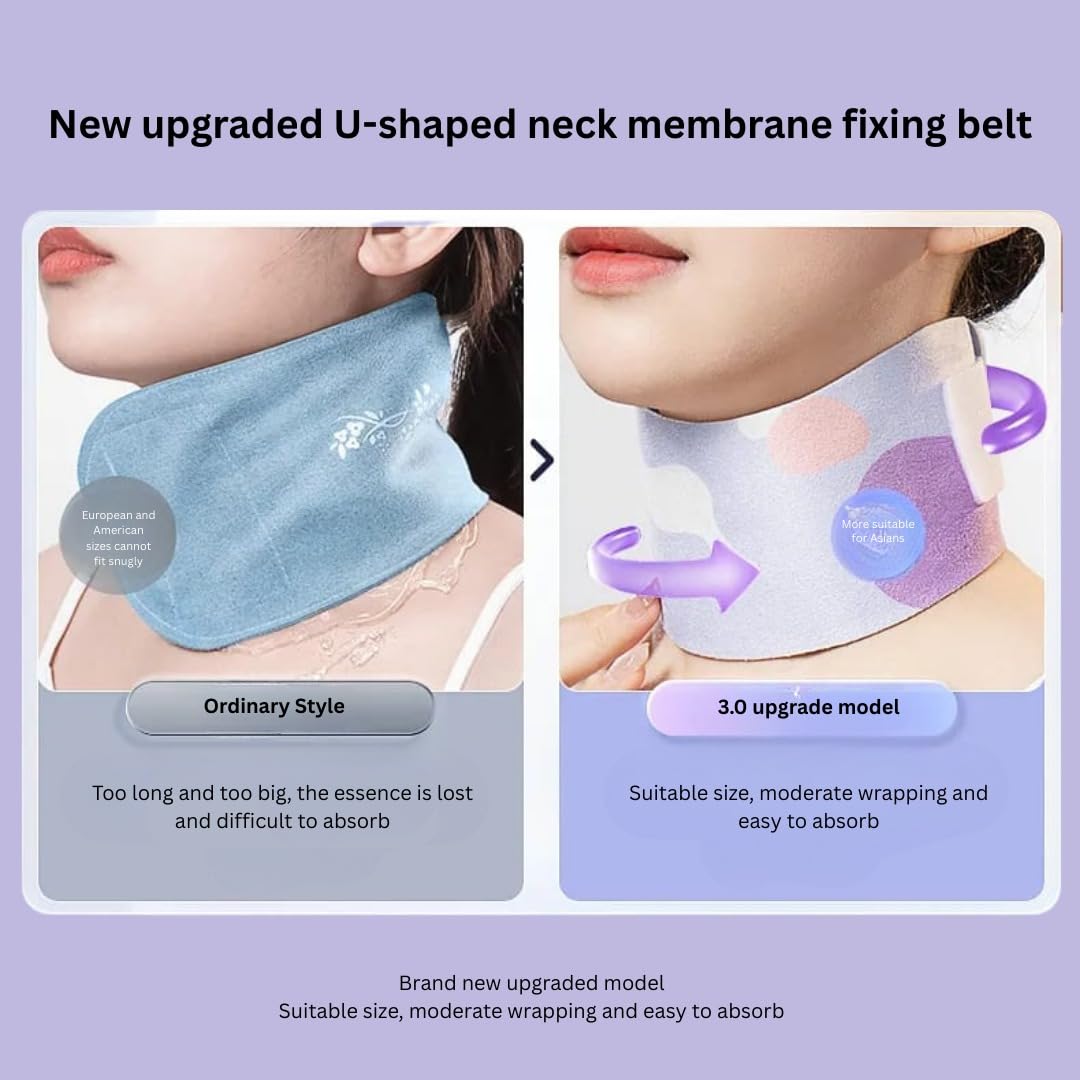 KHAMKARI U-Shaped Silicone Neck Mask Fixing Band Reusable Neck Protection Cover for Skincare Anti-Slip, Comfortable, for Sheet & Gel Masks Enhances Absorption, Lifting & Hydration Neck Care Tool 4