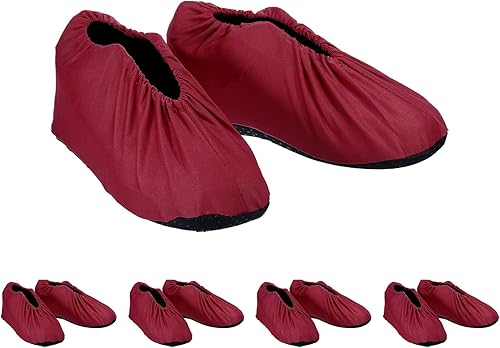 PATIKIL Fundas para zapatos, 5 pares de fundas protectoras reutilizables antideslizantes para zapatos, lavables, suaves, gruesas, para interiores,