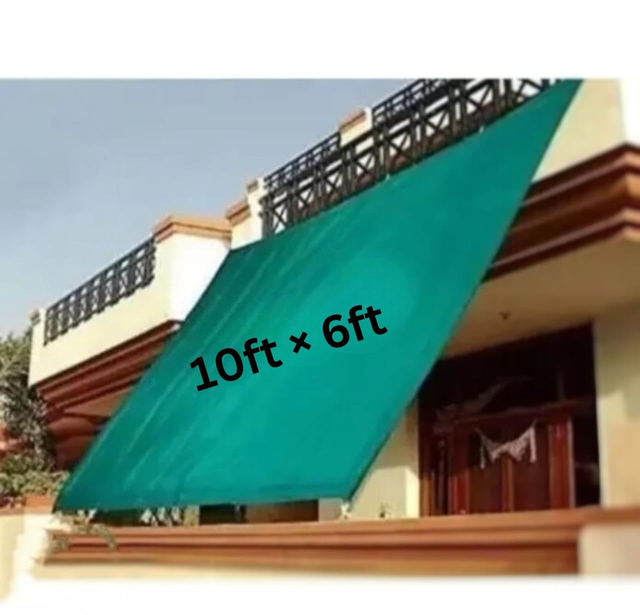10 * 6ft Green net Shade for Balcony shed Lawn tarris shed Cars and Plants Protection from Sunlight.90% Protection from high Sunrays.Come with 2 Sided Stitched niwar. (B0D77R4Q3K) Amazon Price History, Amazon Price Tracker