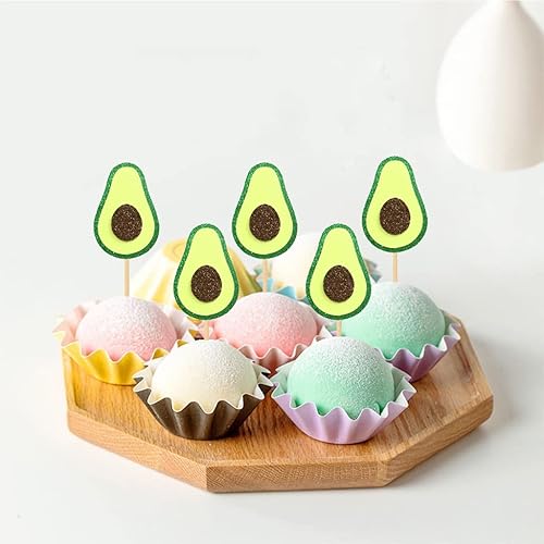 Miniatura 4 de 24 adornos para cupcakes de aguacate y frutas para fiesta, fiesta de frutas, aguacate feliz, guacamole, fiesta de cumpleaños, boda, baby shower,