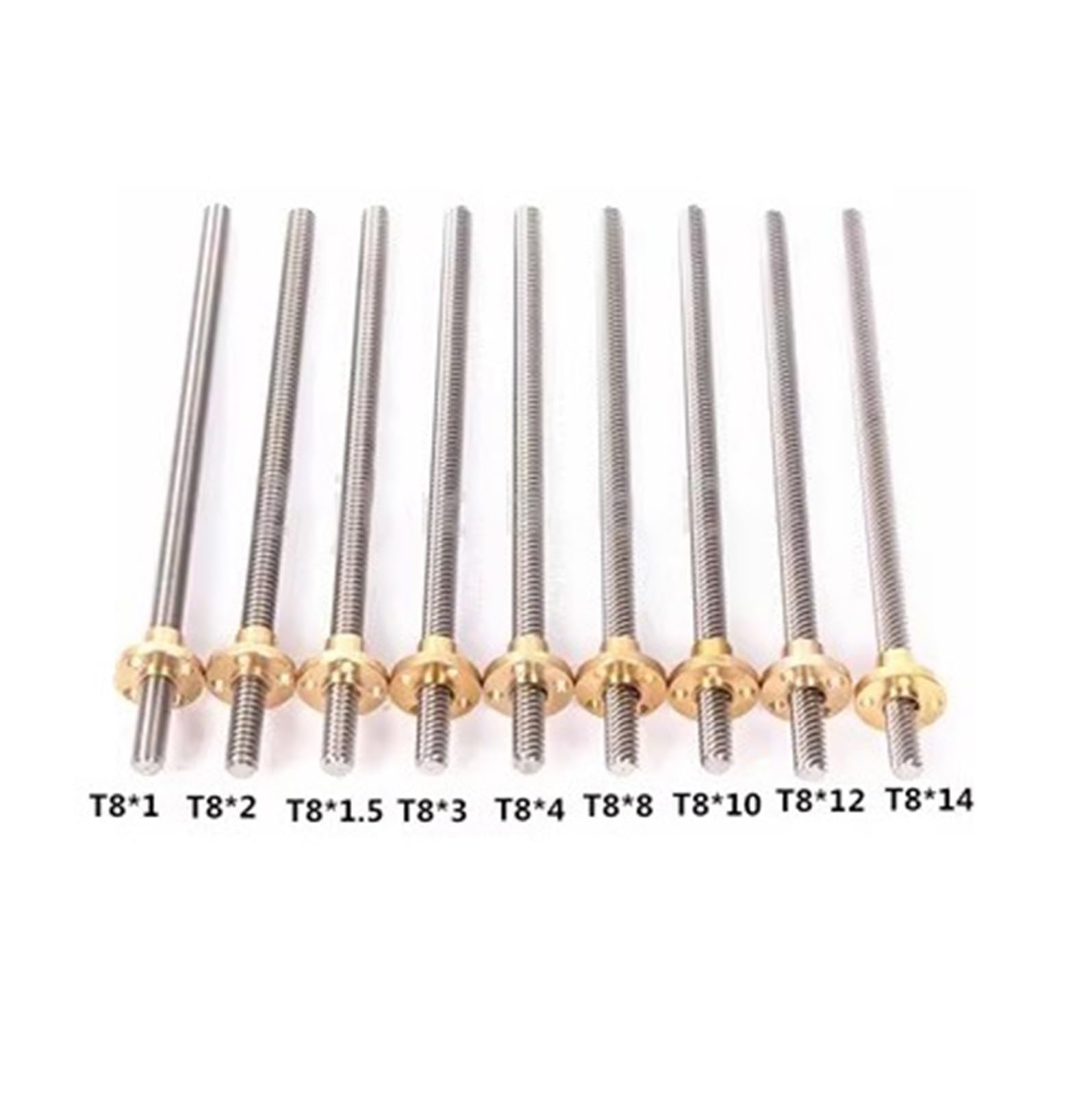 Metal Ball Screw nut T8 Screw Screw Trapezoidal Screw Engraving Machine Excavator Screw with Nut Part(700mm)