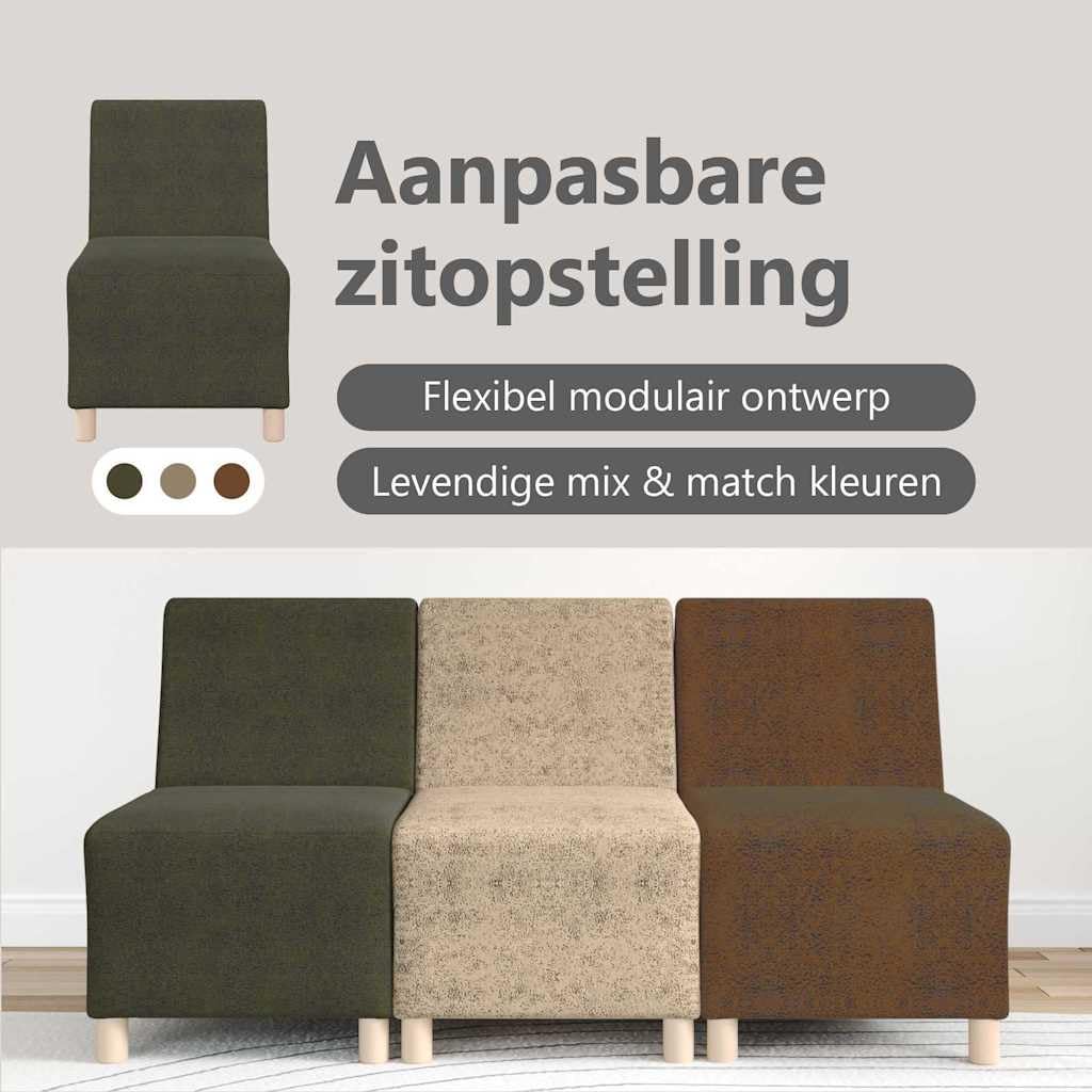 vidaXL Modułowa sofa bez podłokietników Zielony wojskowy