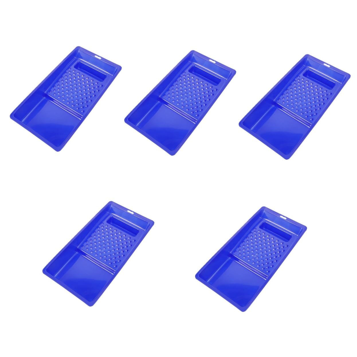 Mikikit 5pcs Ergonomic Paint Roller Tray Large Plastic Holder Paint Mixing Tray Wall Painting Tool
