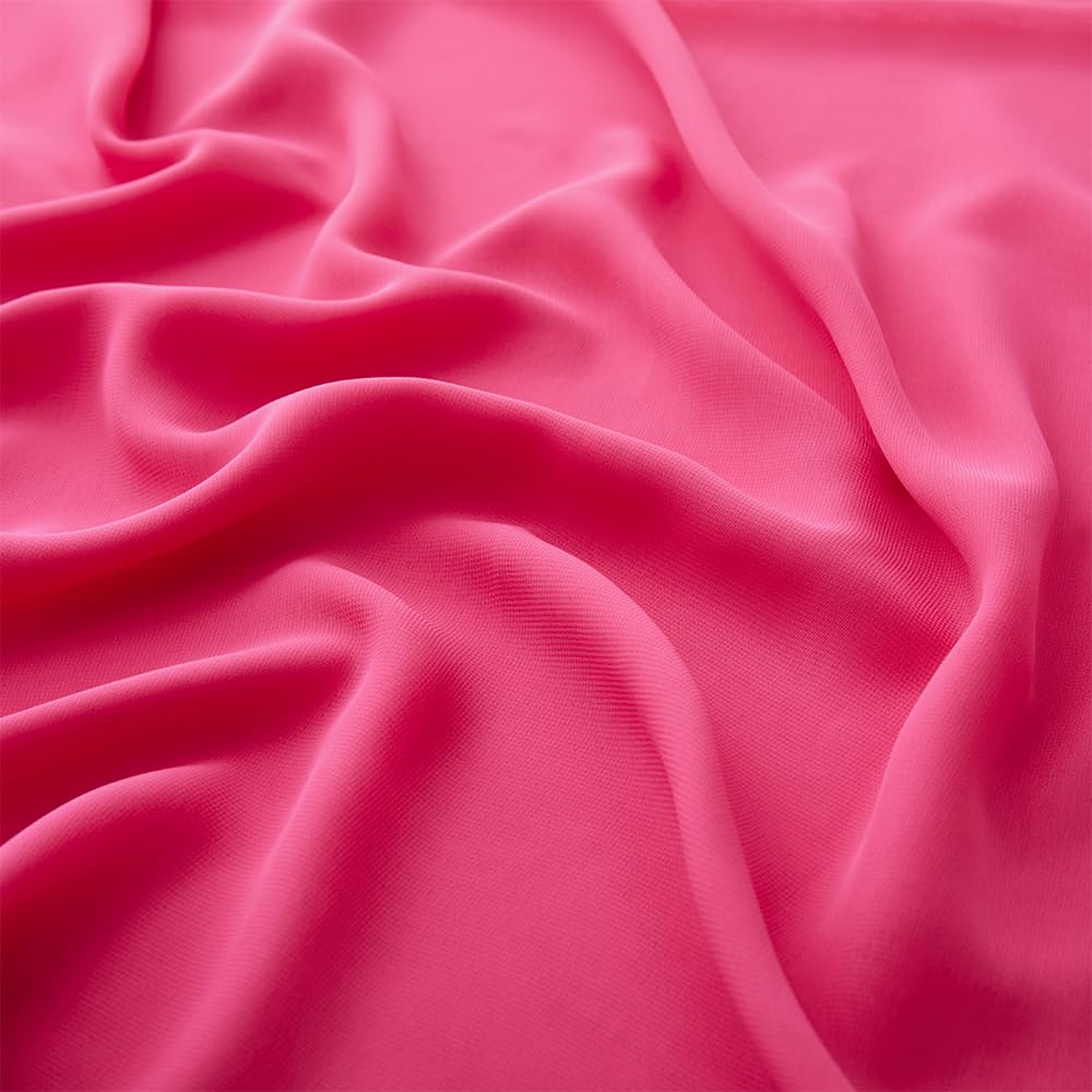 60" Wide Hot Pink Chiffon Fabric by The Yard Soft Sheer Fabric for Wedding Arch Draping Fabric,Bridal Wedding Dress Sewing DIY,10 Yards