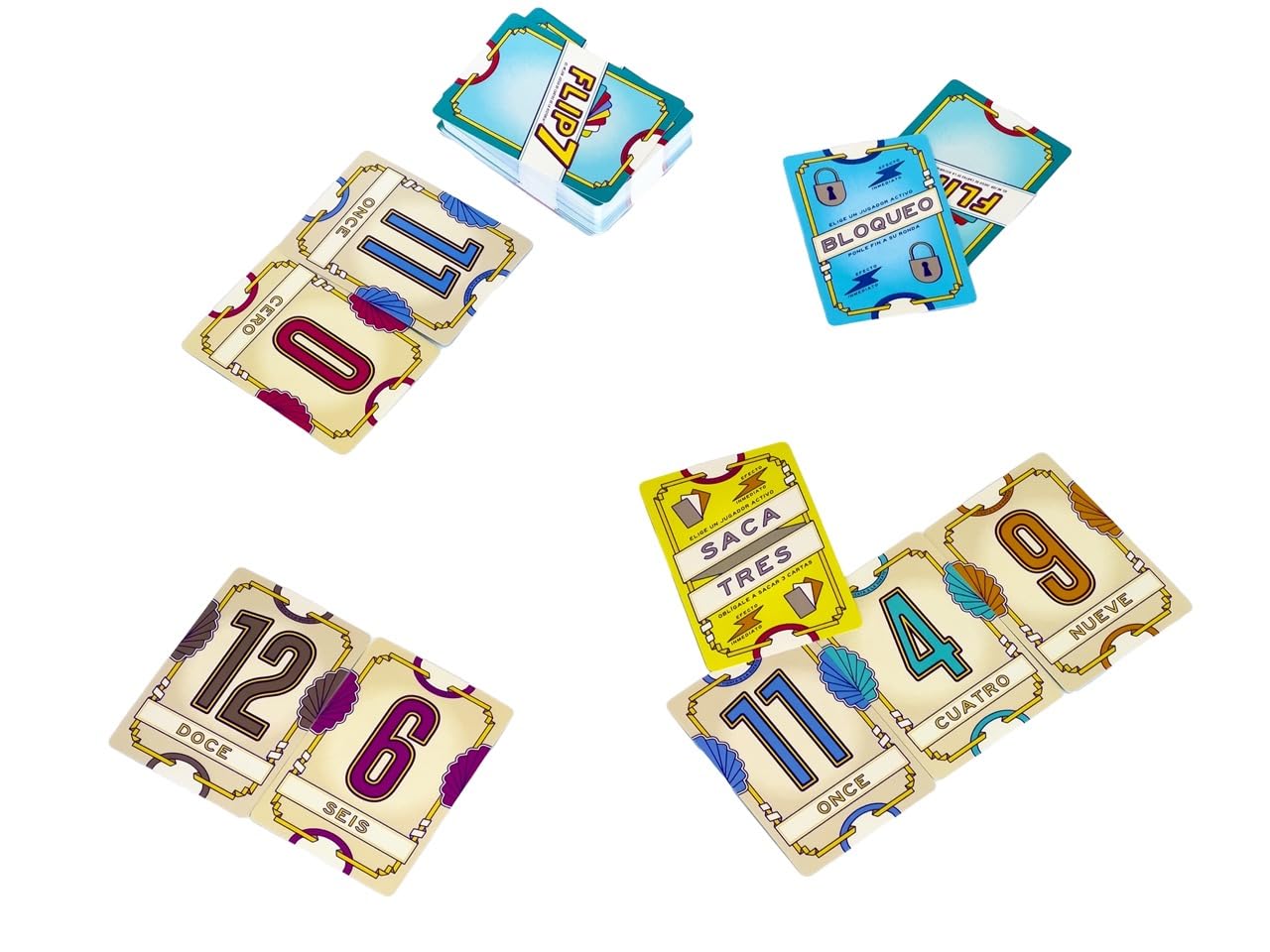 Mercurio - Flip 7 | Juego de Cartas Estratégico y Divertido | Reta tu Suerte y Tu Astucia | para Adultos y Niños +8 Años | Ideal para Fiestas, Familia y Amigos | 20 Minutos de Diversión
