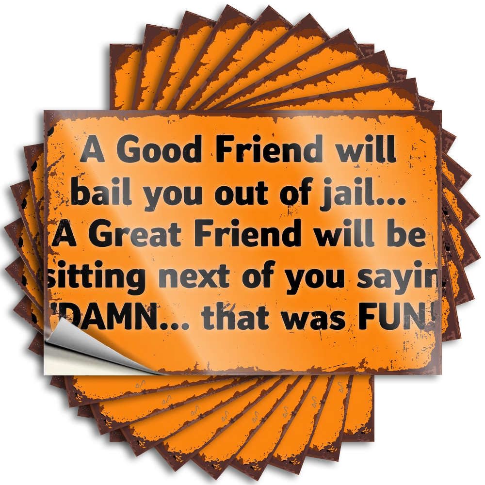 A Good Friend Will Bail You Out of Jail. Pool Decor Half - Funny Sticker Hat Waterproof Decal(6X9CM)