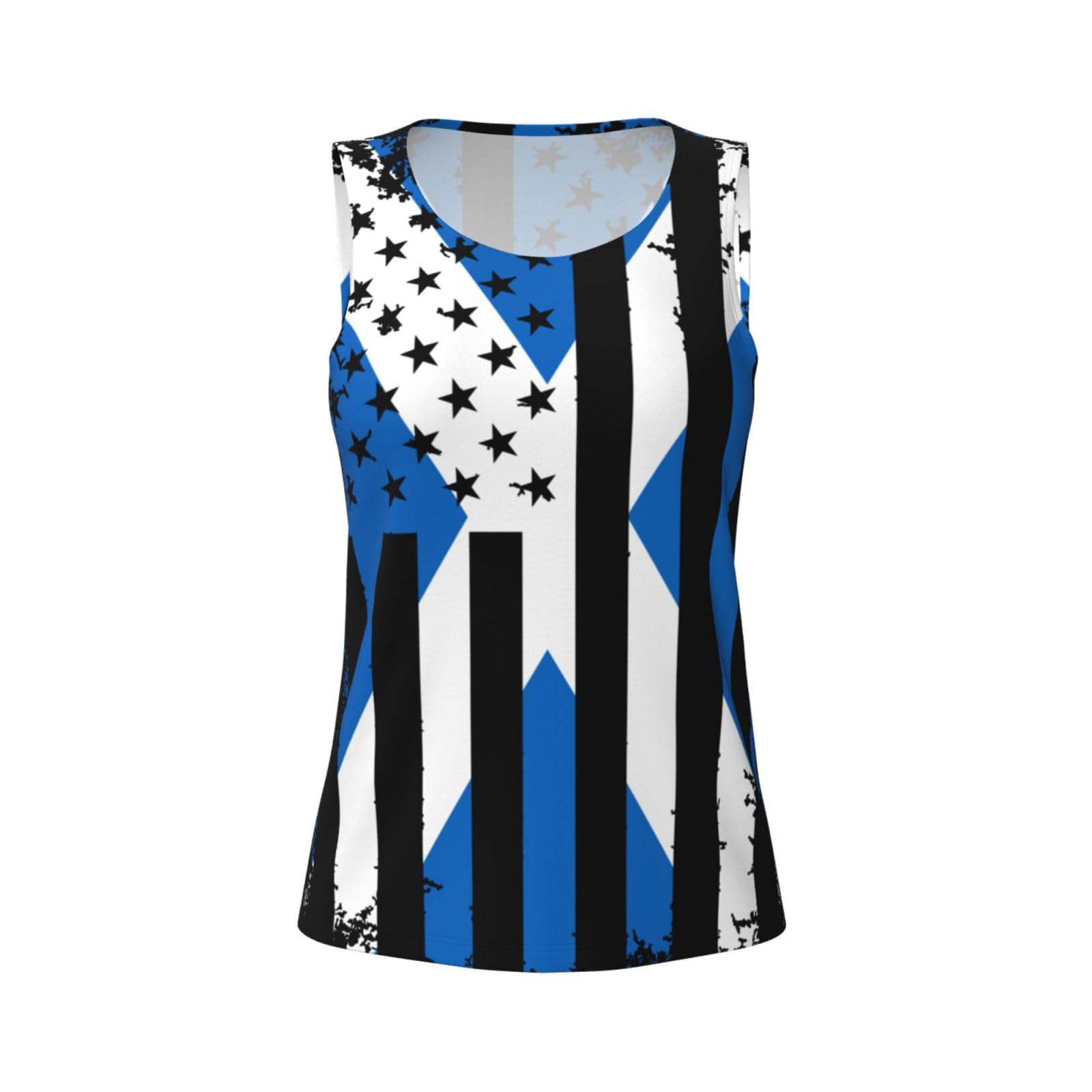 Peiyeety Women's Black Workout Tank Tops For Scotland Scottish America Flag Breathable Sleeveless Dry Sports Shirt Lightweight Tank Top