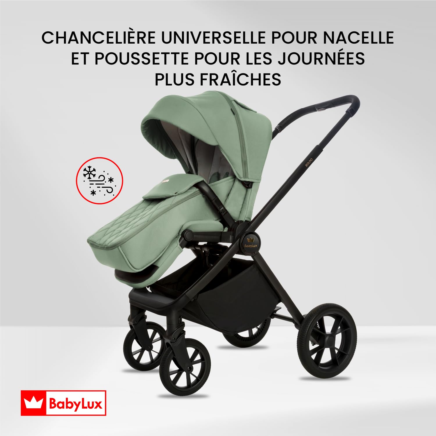 BabyLux® Poussette 2en1 BOLDO, Pliable Set De Poussettes Combinées Légères