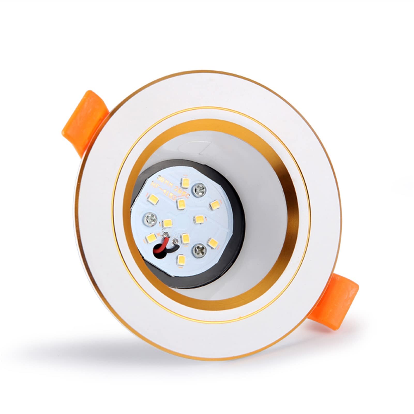 OUUED European Wall Light Golden Embedded Integrated LED Panel Light 3w 5w 7w Showcase Lamp Brand Round Ceiling Embedded Integrated Light Cabinet Wall Down Lamp Indoor Lighting