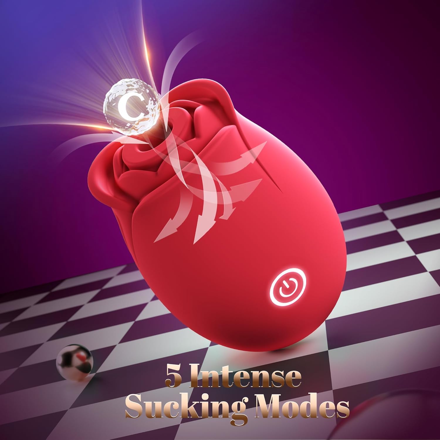 Rose Sex Toy Vibrator Adult Sex Toys Women Sucking Vibrater Adult Toys Nipple Toys G Spot Clitoral Vibrator Rose Sexual Stimulation Device Anal Dildo with 5 Sucking Modes Female Couples: All-