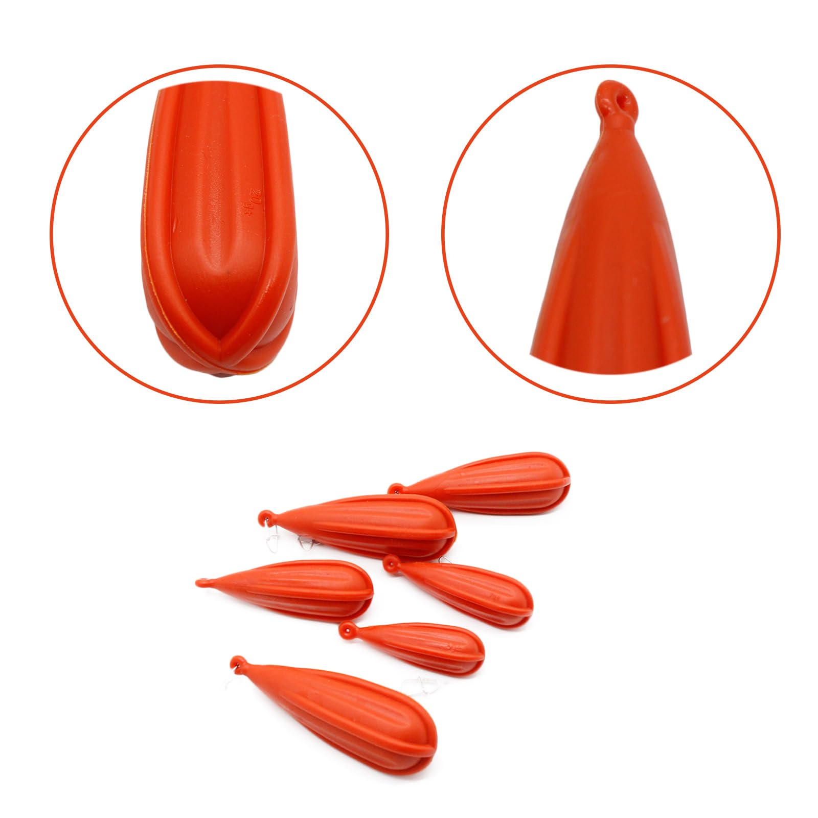 Generic Fishing Practice Plug PVC Fishing Practice Casting Plug Rubber Practice Plug Suitable Kids Fishing Lures 6 Mixed Sizes Weight for Improving Casting Skills, orange, DYSLELHS001