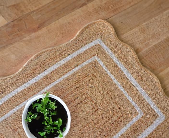 Tapis en jute naturelle fait main pour une ambiance bohème douce - 5