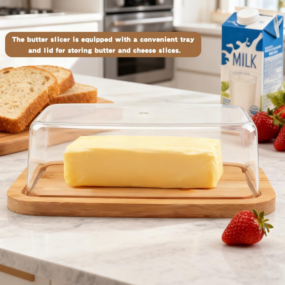 Butter Dish with Lid and Butter Slicer for Standard Sticks image 4