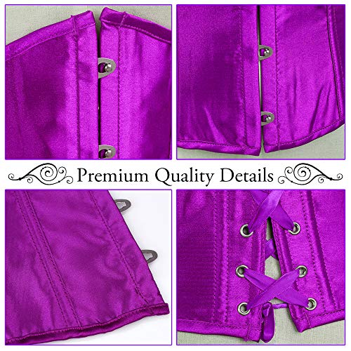 Image of Alivila.Y Fashion Womens Sexy Satin Vintage Underbust Waist Training Corset Bustier