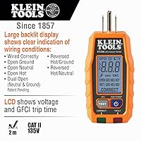 Vista 5 de Klein Tools 69355 Multímetro digital Premium Kit de prueba eléctrica con probador de voltaje sin contacto, probador de receptáculos, cables de prueba