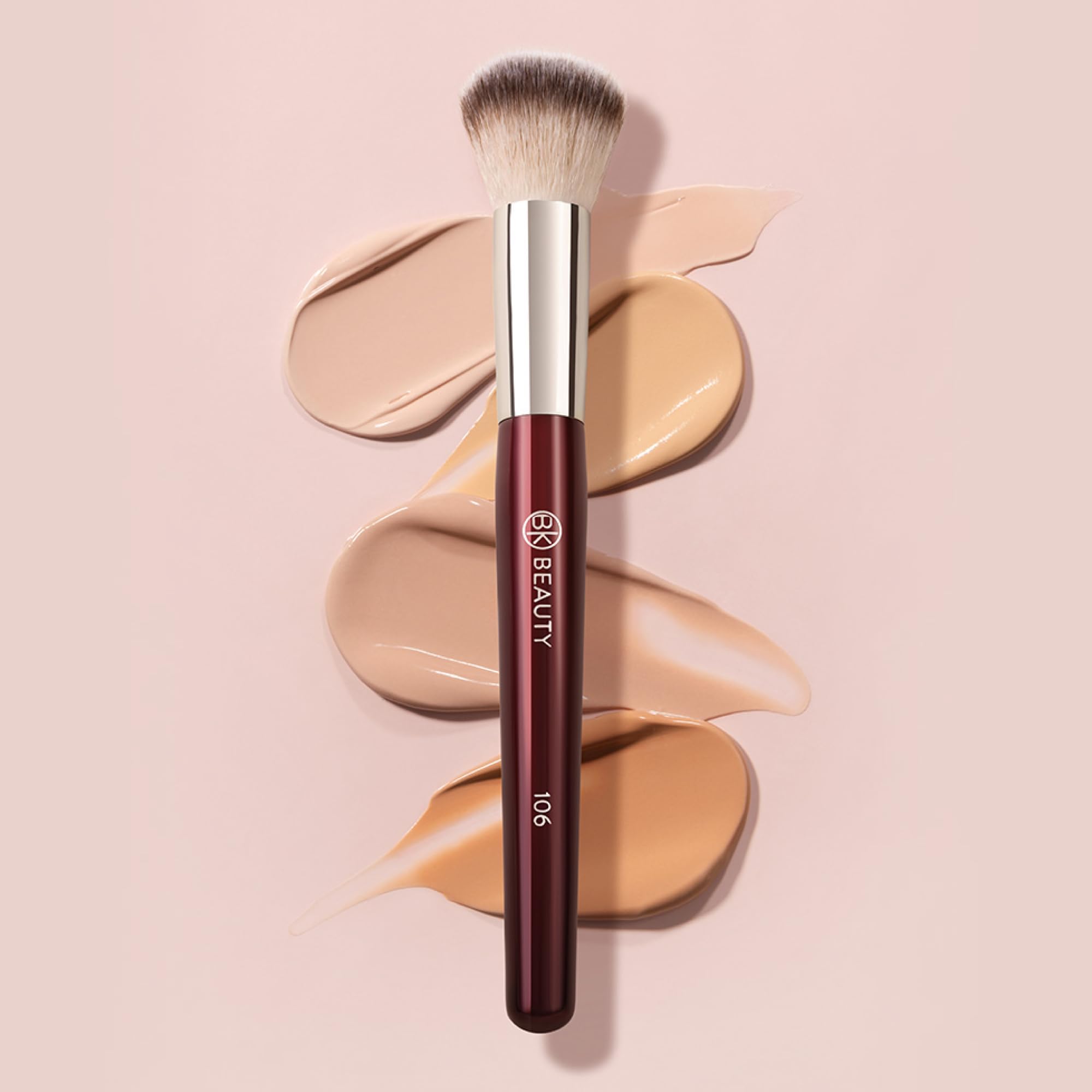 BK Beauty 106 Round Foundation Brush with Dense Vegan Bristles