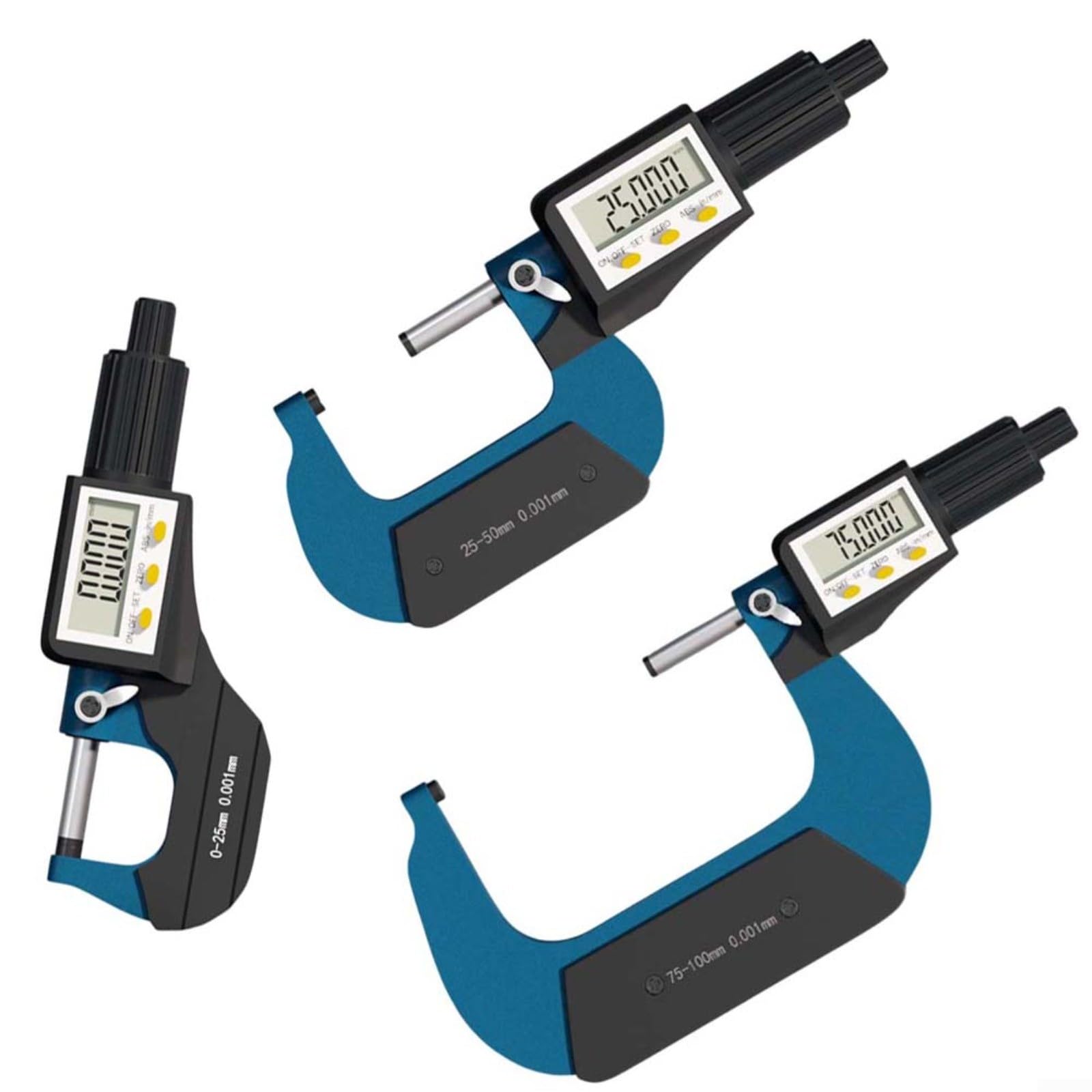 Calibro micrometro digitale elettronico esterno con intervallo di misurazione di precisione 0,001 mm, 0-25 mm, 50-75 mm, 75-100 mm, per strumenti di precisione (75-100 mm)