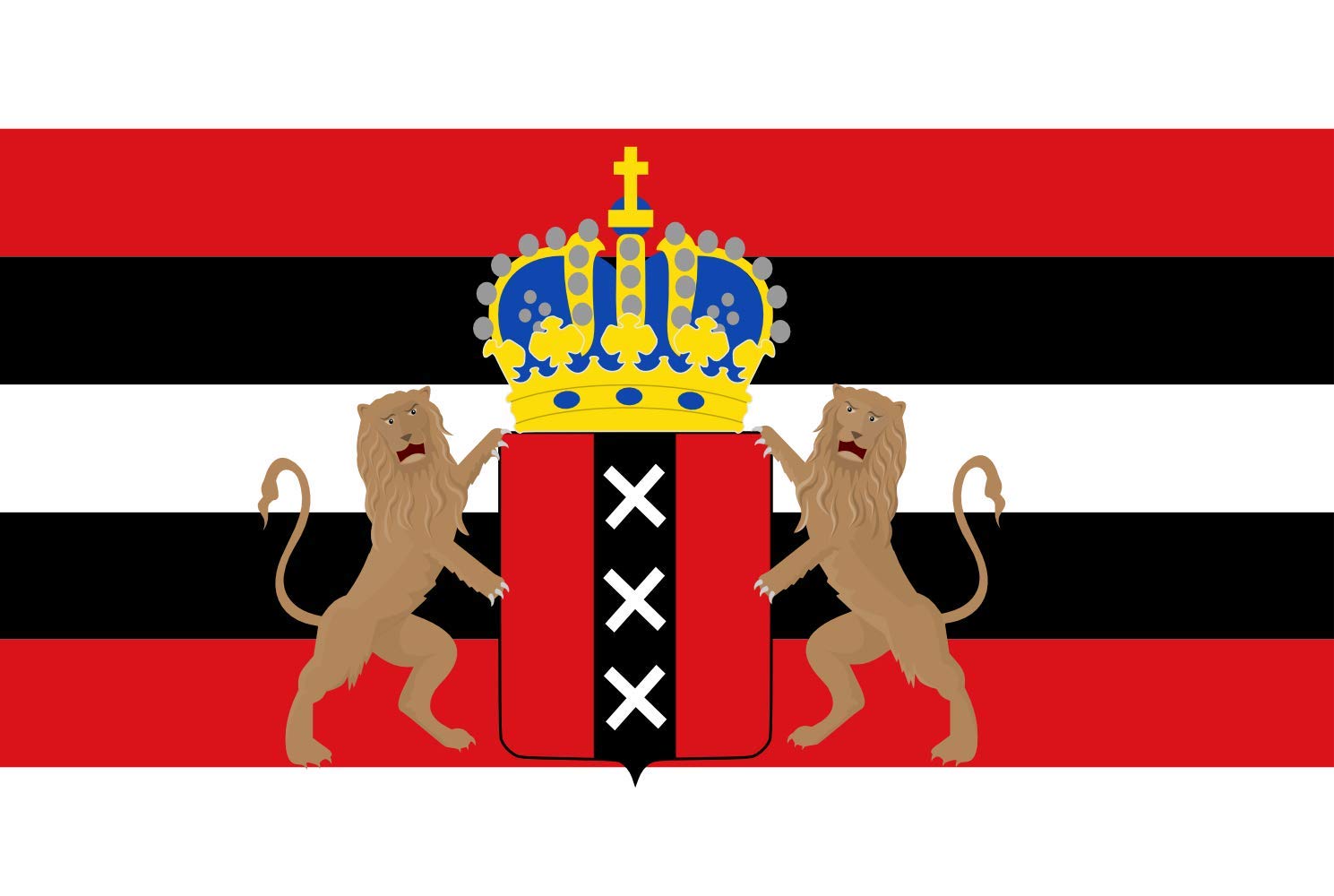 Drapeau Amsterdam 16e siècle pavillon historique haut de gamme