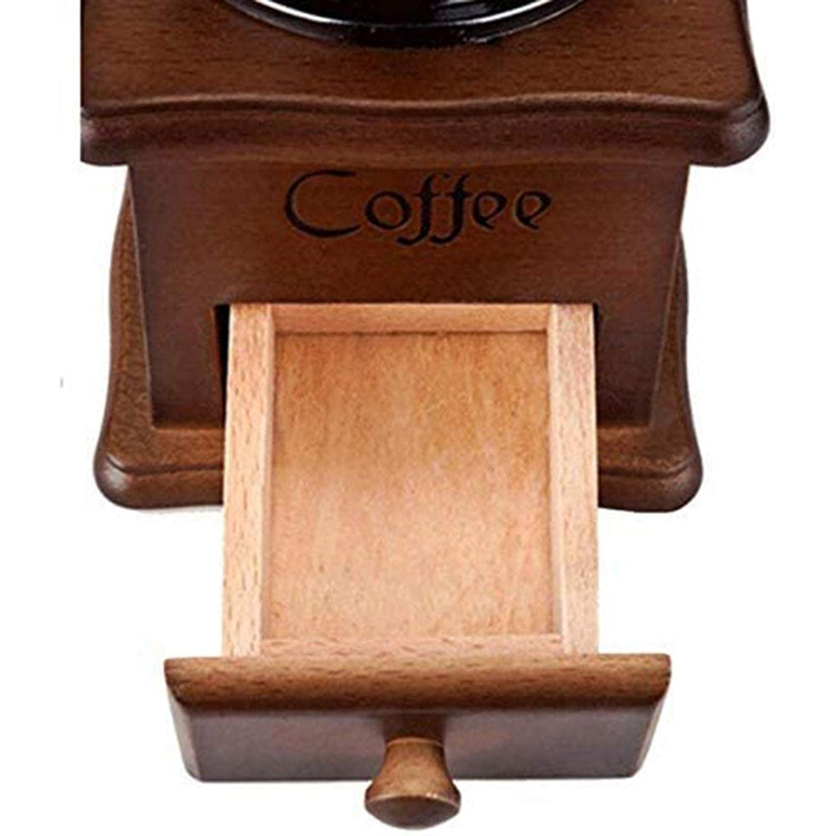 Macinacaffè Manuale, Macinacaffè Vintage A Manovella in Legno con Impostazione di Macinatura, Macinacaffè per Casa, Ufficio in Viaggio Campeggio, A