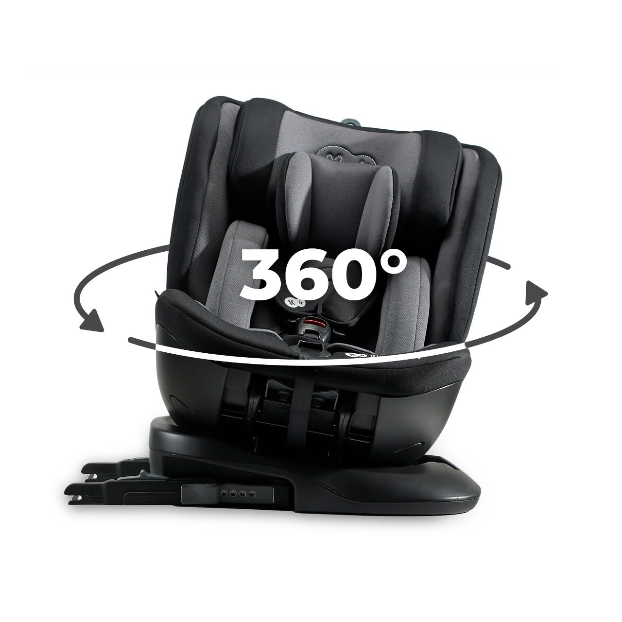 Kinderkraft XPEDITION2 I-SIZE 40-150 cm, Seggiolino auto 0-36 kg, Seggiolino 360 girevole, con Isofix Base, Reclinabile Posizione sdraiata, Poggiatesta regolabile, Gruppo 0 1 2 3, Nero