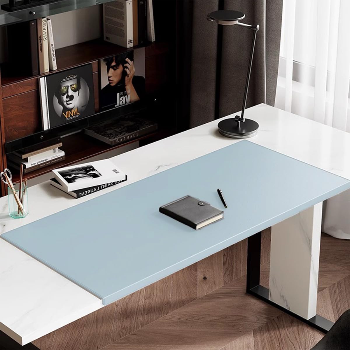 Tappetino da tavolo con bordo cucito, grande tappetino da scrivania in pelle ecologica in poliuretano con protezione dei bordi, antiscivolo, impermeabile, tappetino per mouse per laptop, ufficio, casa