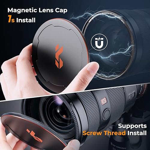 Miniatura 6 de K&F CONCEPT Filtro de lente ND8 de intercambio magnético de 2.835 in (filtro de densidad neutra fija de 3 paradas) Filtro de lente resistente a los