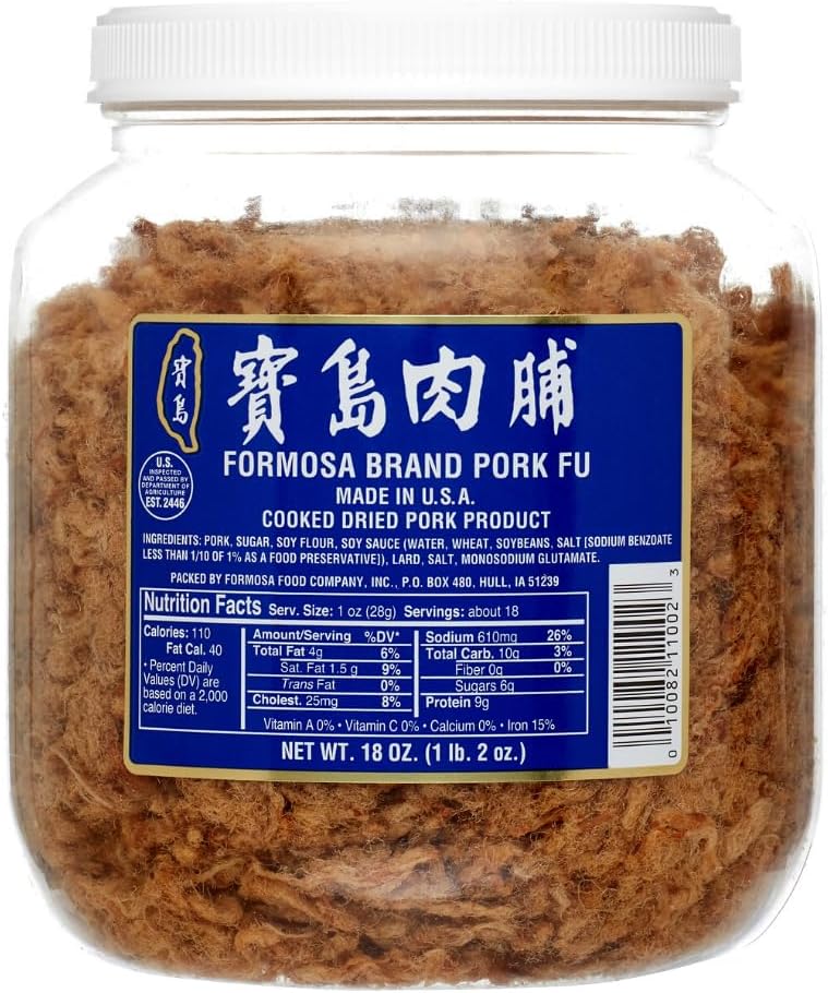 Formosa Brand Cooked Dried Pork Fu (Cooked Shreded Dried Pork) 18 Oz