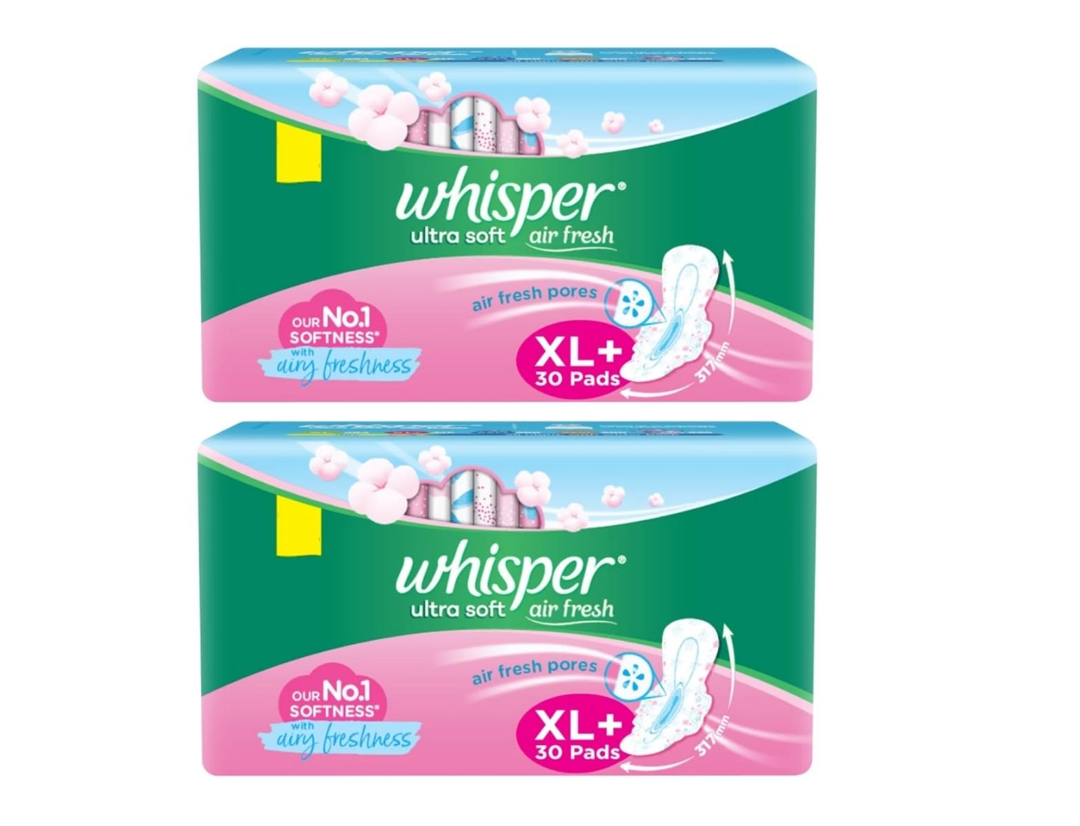 Whisper ultra soft air fresh XL Plus, 30x2 Napkins for Women (B0CZP5P4X8) Amazon Price History, Amazon Price Tracker