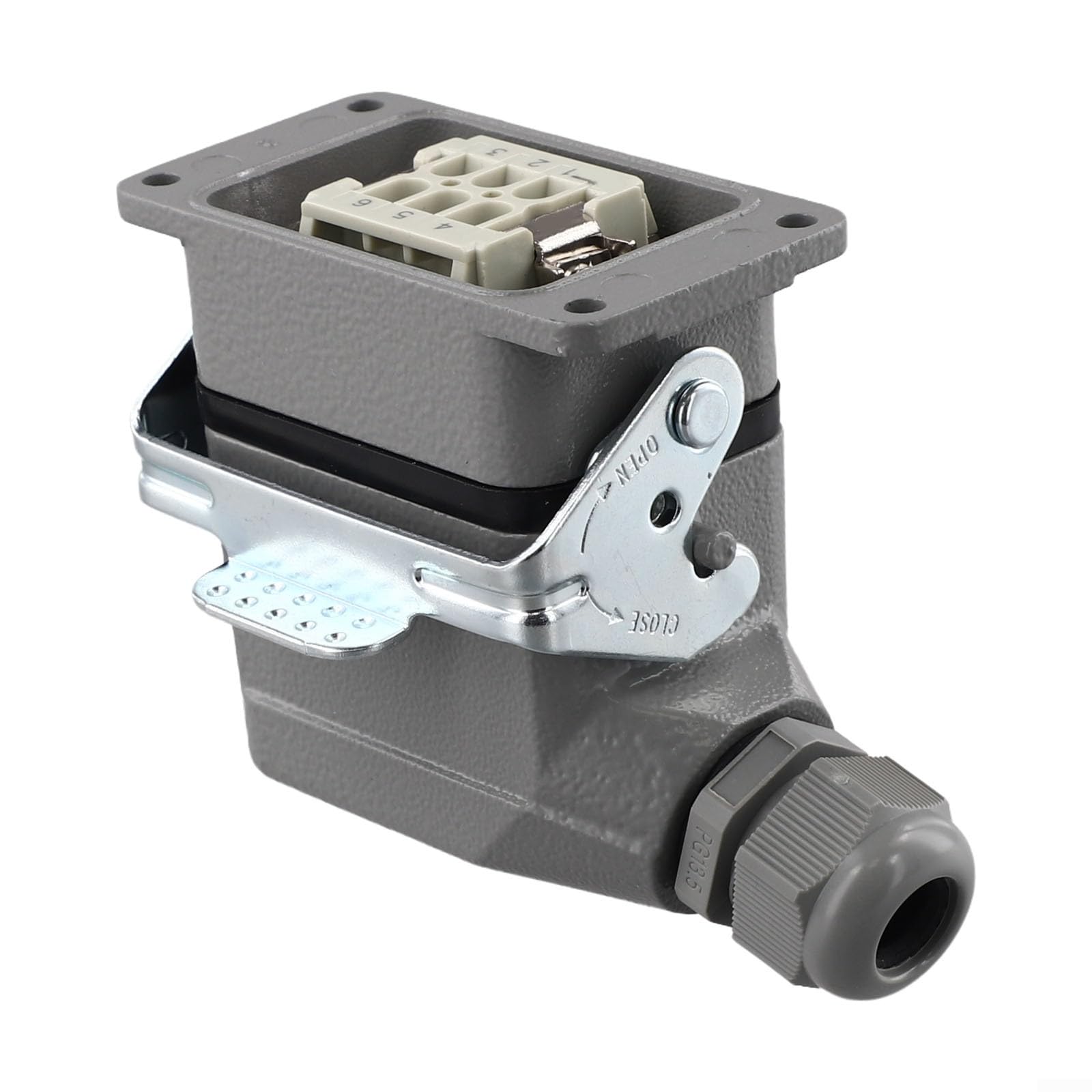 Industrieller rechteckiger Stecker, robuster 6-poliger Maschinenstecker, 6-adrige Steckverbinder für Anwendungen (6-adrige seitliche Linie)