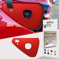 Vista 12 de IPG para Tesla - Calcomanías adhesivas de envoltura de puerto de carga, emblema para bricolaje, personaliza el modelo 3-Y (rosa)