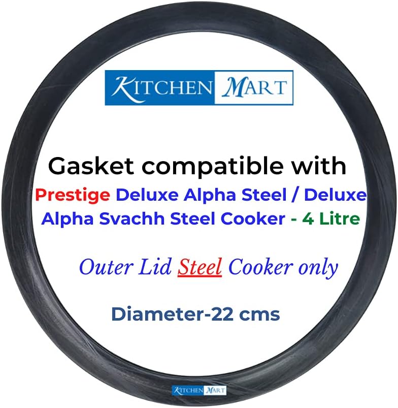 Kitchen Mart Gasket compatible with Prestige Deluxe Alpha/Deluxe Alpha Svachh Steel Pressure cooker (4 Litres)