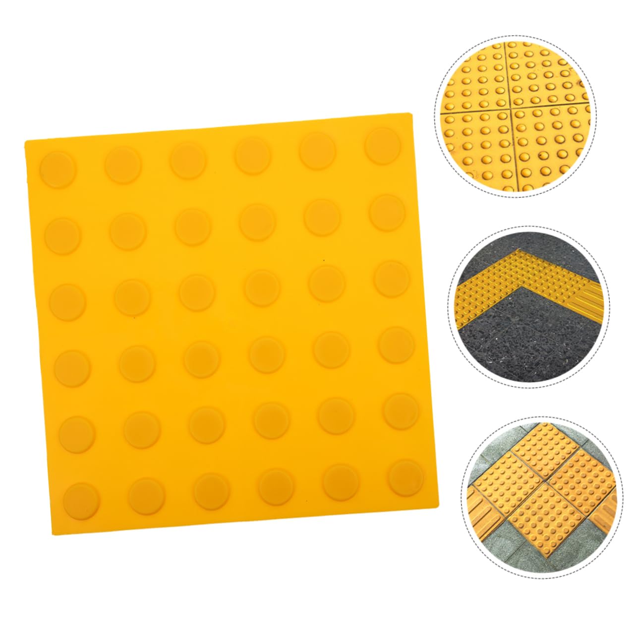 GANAZONO 4pcs Tactile Paving Tiles Sticker PVC Blind Board Raised Dot Blind Brick for Sidewalk Board Braille Flooring Safety Guide