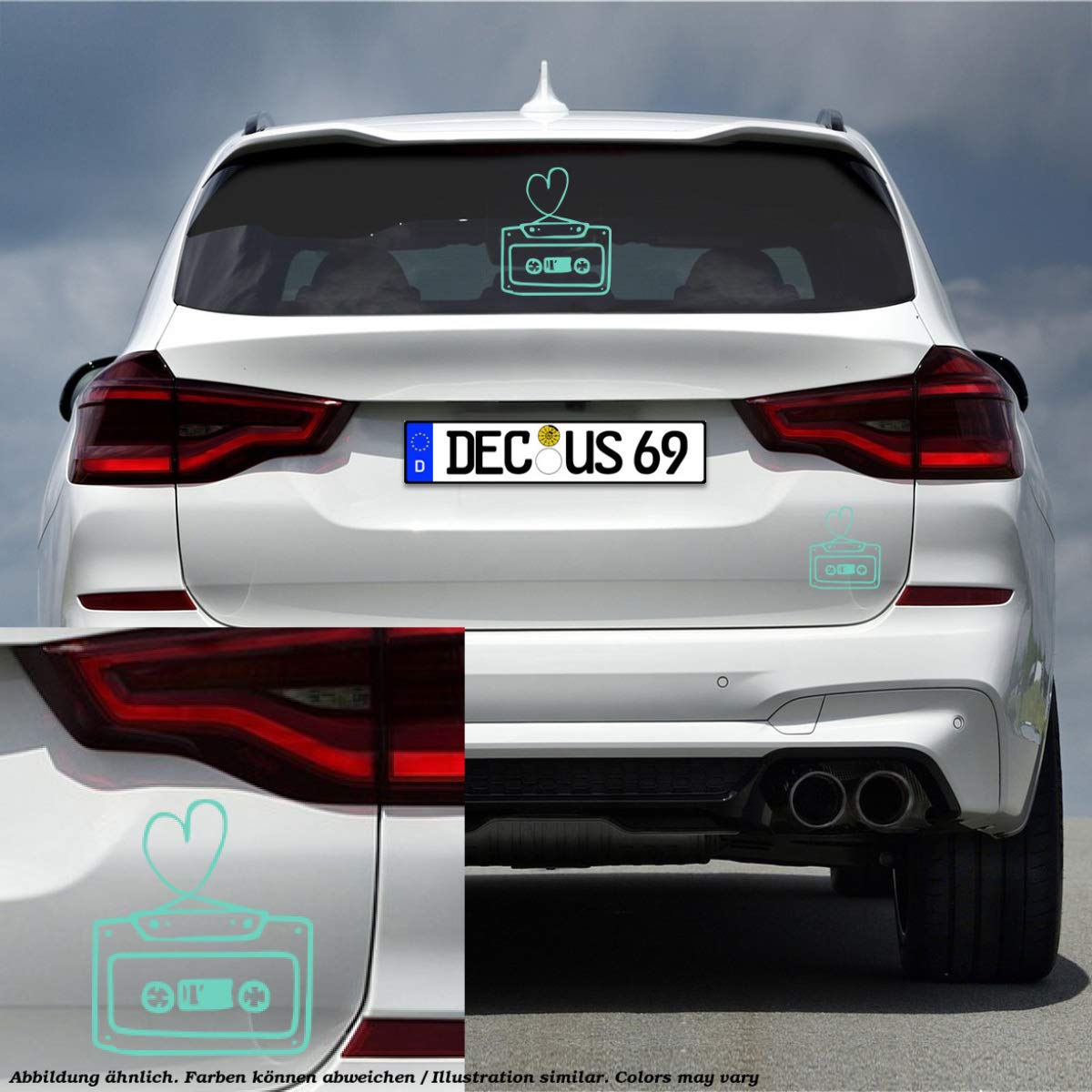 Decus Shop Kassettenliebe Aufkleber – Weiß, OEM JDM Style, Konturgeschnitten, Made In Germany
