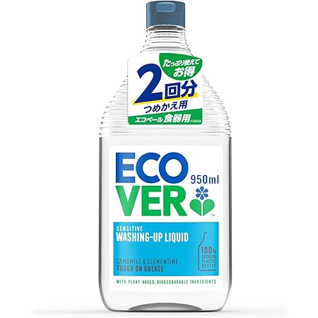 Amazon 食器用洗剤 詰め替え 手に優しい Ecover エコベール カモミールの香り 950ml 大容量 キッチン洗剤 台所洗剤 油汚れ Ecover エコベール キッチンクリーナー剤