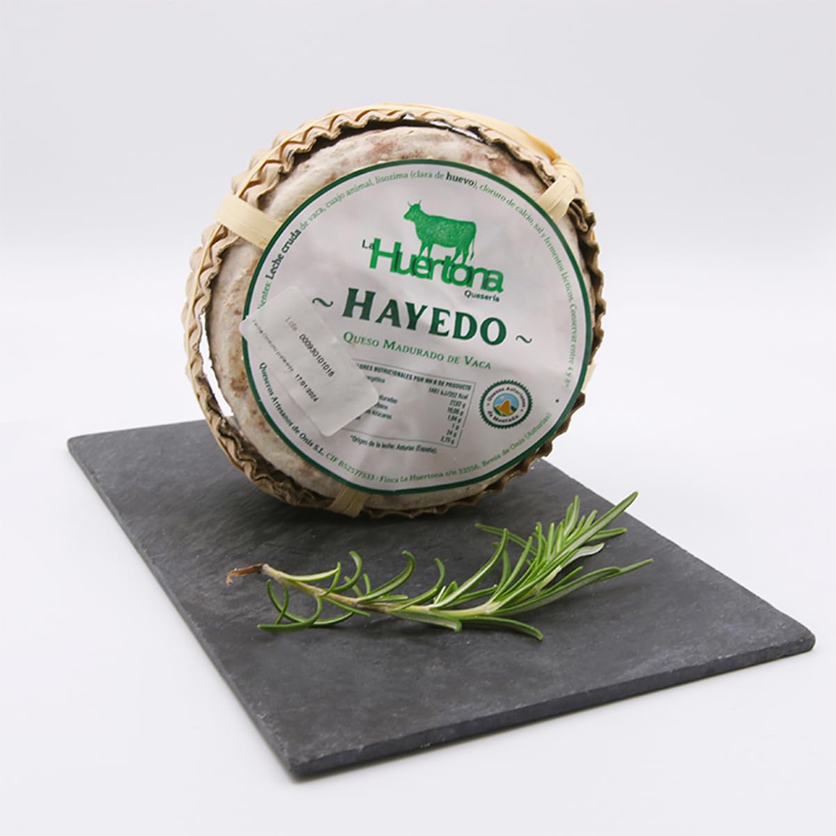 LA HUERTONA Queso Asturiano HAYEDO de leche pasteurizada de vaca, 400 gr., Origen Asturias, Envasado al vacío