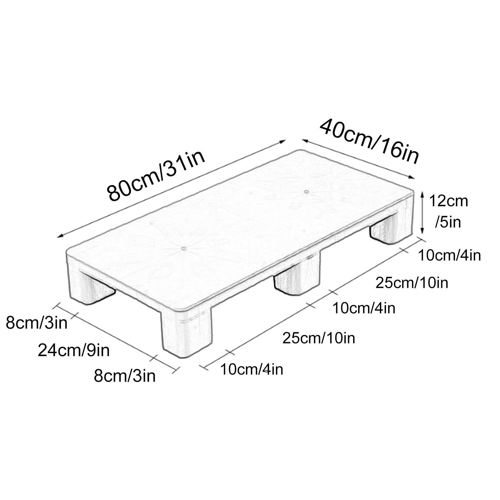 Pallet di stoccaggio in ABS | Dimensioni multiple multicolori for magazzino e logistica: pallet di stoccaggio in ABS(Blu,80x40cm/31x16in)