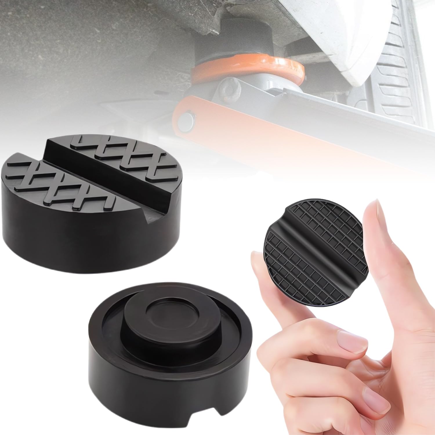 2 Piezas Goma Gato Hidraulico Bloque, Diseño Antideslizante, Adecuado para la Mayoría de los Coches, Protege el Coche de Arañazos