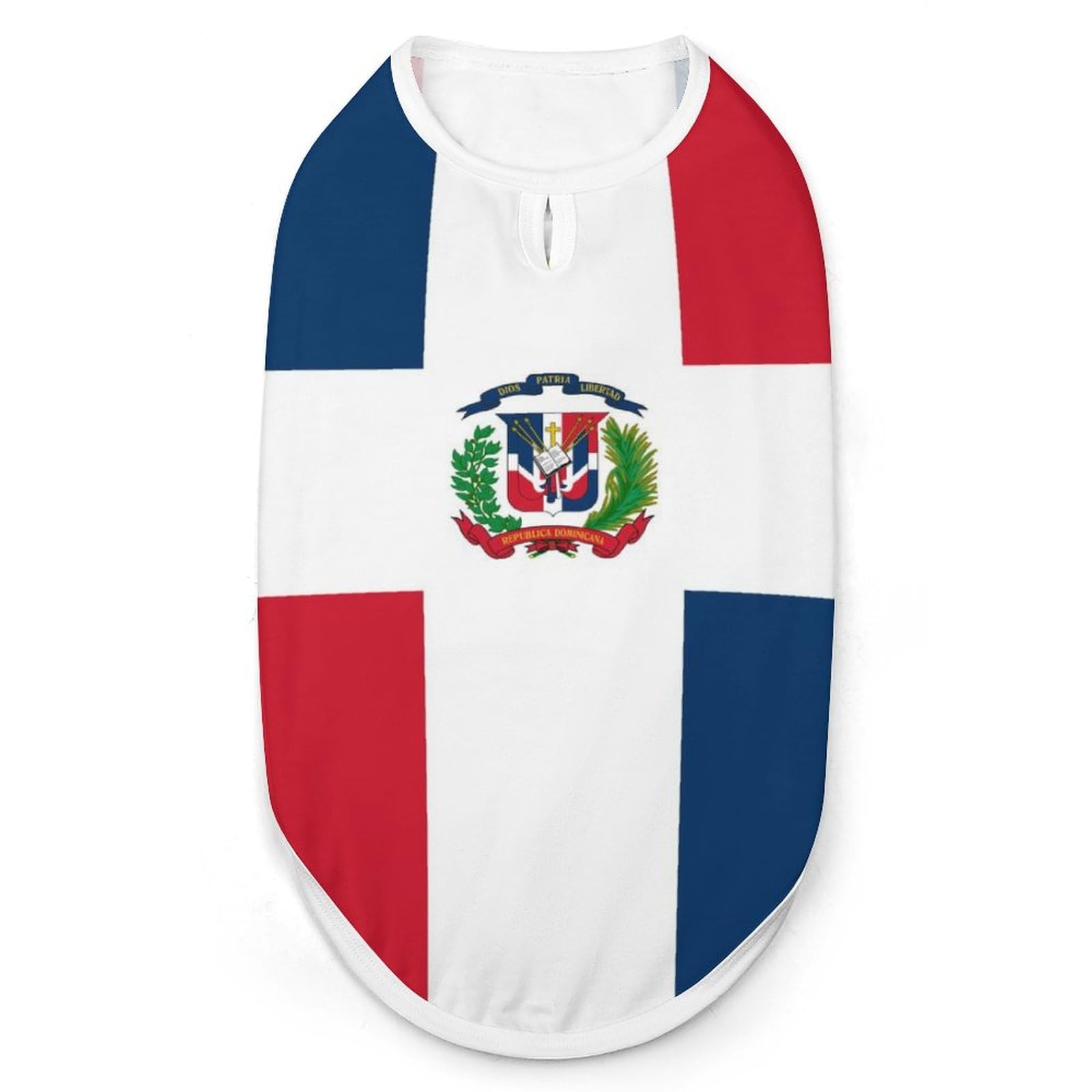 Dog Summer T-Shirts Compatible with Dominican Republic Flag Puppy Sleeveless Tank Top, Soft Lightweight Pet Vest Breathable Round Collar Dogs Cats