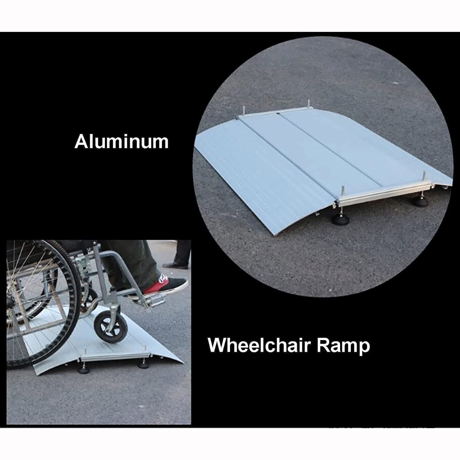 Rampy Progowe Dla Wózków Inwalidzkich, Aluminiowa Rampa Podjazdowa Model Mostu Drzwi Rampy Antypoślizgowa Rampa Wjazdowa Do Skuterów Wózki Rowerowe