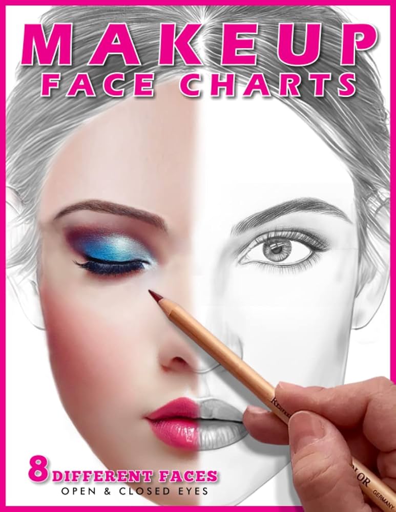 makeup-face-charts-practice-face-charts-for-beginner-intermediate-or-professional-makeup-artists-holly-wally-print-works-amazon-com-books